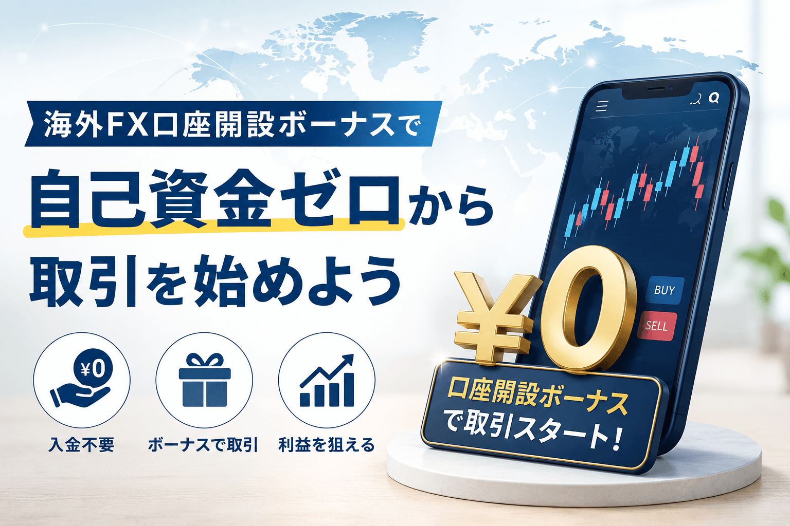 海外FX口座開設ボーナスで自己資金ゼロから取引を始めよう